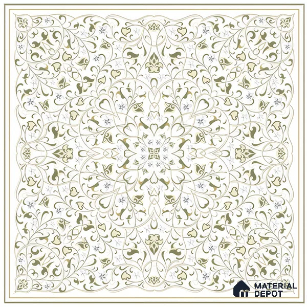 Moroccans Wall & Floor Tile TL 07247 C Olive Lace 1 ft x 1 ft Ceramic Matte Finish - 9 mm | 2 mm Spacer is Mandatory | Suitable For Bathroom, Kitchen, Dining Area | Please Expect a Slight Variation of Pattern
